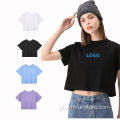 T-shirt de mangas curtas femininas top t-shirts femininos